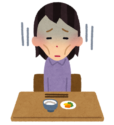 拒食症に悩む女性のイラスト